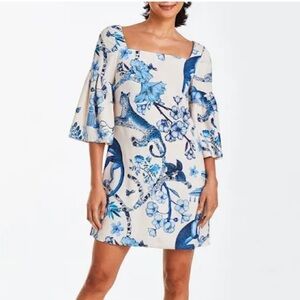 MESTIZA NEW YORK Women's Vivienne Mini Dress In Blue Ivory Monkey Toile